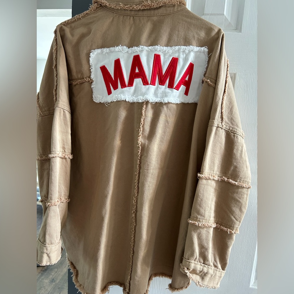 MAMA jacket. Size small. Never worn. Oversized fit